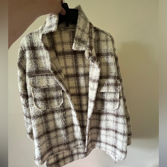 Reserved!! 12th tribe Hotel California Beige Plaid Jacket - Picture 4 of 5